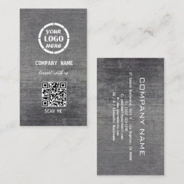 White Gray Beruflich Design Moderner QR Code Visitenkarte