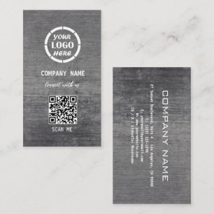 White Gray Beruflich Design Moderner QR Code Visitenkarte