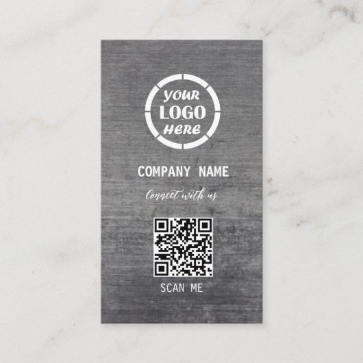 White Gray Beruflich Design Moderner QR Code Visitenkarte (Vorderseite)
