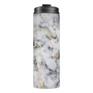 White Gray Black Gold Rauch Marmor Thermal Tumbler Thermosbecher