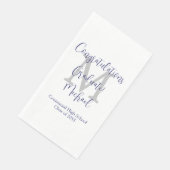 White Gray Blue Mit Monogramm Graduation Party Serviette (Ecke)