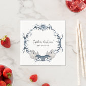 White Gray Boo Ghost Bat Halloween Wreath Wedding Serviette (Beispiel)