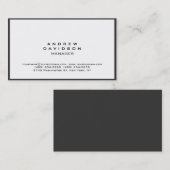 White Gray Border Trendy Schlicht Chic Business Ca Visitenkarte (Vorne/Hinten)