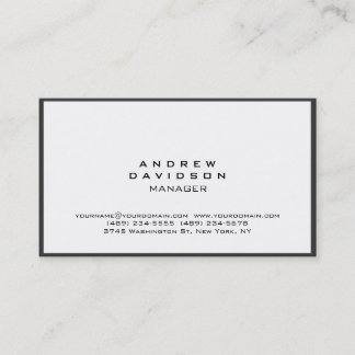 White Gray Border Trendy Schlicht Chic Business Ca Visitenkarte