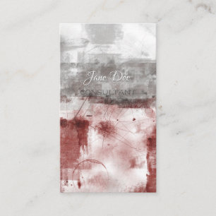 White Gray Burgundy Rustic Modern Abstrakt Nr. 56 Visitenkarte