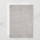 White Gray Burlap Rustic Bunny Oaster Baby Dusche Einladung (Rückseite)