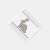 White Gray Burlap Rustic Bunny Oaster Baby Dusche Serviette (Ecke)