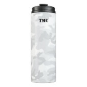 White Gray Camouflage Black Initials Sports Mod Tr Thermosbecher (Vorderseite)