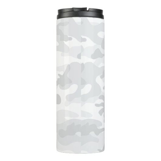 White Gray Camouflage Black Initials Sports Mod Tr Thermosbecher (Rückseite)