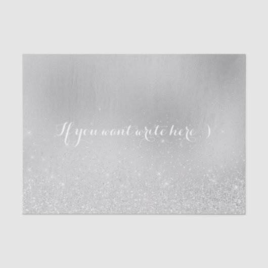 White Gray Delicate Glitzer Confetti Silver Gray Seidenpapier (Vorderseite)