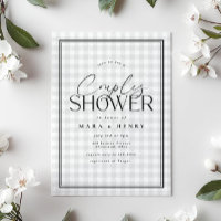 White Gray Farmhouse Gingham Couples Brautparty