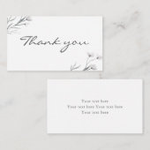 White Gray Floral danke Ihnen Stilvolle einfache H Begleitkarte (Vorne/Hinten)