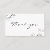 White Gray Floral danke Ihnen Stilvolle einfache H Begleitkarte (Vorderseite)