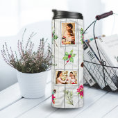 White Gray Green 5 Foto Template Weihnachten Thermosbecher