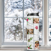 White Gray Green 5 Foto Template Weihnachten Thermosbecher