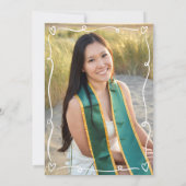 White Gray Hand Drawn Doodle Photo Graduate Party Einladung (Rückseite)