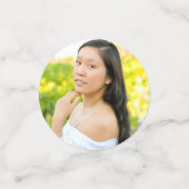 White Gray Hand Drawn Doodles Graduation 3 Photo Konfetti (Klein Vorderseite)