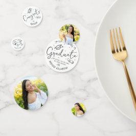 White Gray Hand Drawn Doodles Graduation 3 Photo Konfetti