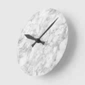 White Gray Marble Classic Elegant Beauty Glitzy Runde Wanduhr (Winkel)