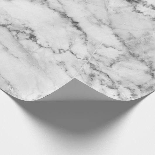 White Gray Marble Gold Carrara Abstrakt Black Geschenkpapier (Ecke)