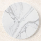 White Gray Marble Minimal Elegant Coaster Getränkeuntersetzer (Vorne)