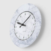 White & Gray Marble Stone Pattern Große Wanduhr (Winkel)