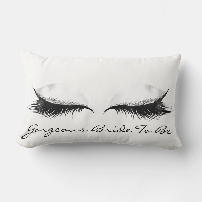 White Gray Metallic Makeup Lashes Lendenkissen (Vorderseite)