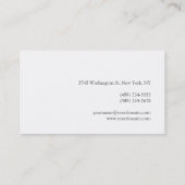 White Gray Monogram Consultant Business Card Visitenkarte (Rückseite)