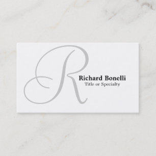 White Gray Monogram Consultant Business Card Visitenkarte