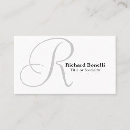White Gray Monogram Consultant Business Card Visitenkarte