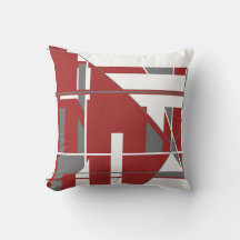 White Gray on Dark Red Sloping Geometric Abstract 