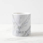 White Gray Personalized Marble Texture Kaffeetasse (Mittel)