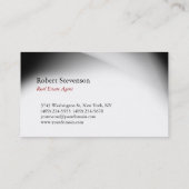 White Gray Real Anwesen Agent Trendy Business Card Visitenkarte (Rückseite)