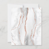 White Gray Rose Gold Agate Dark Wedding (Rückseite)