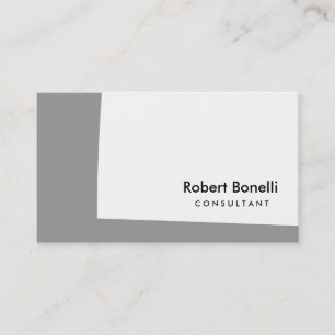 White Gray Schlicht Modern Consultant Business Car Visitenkarte