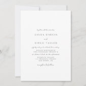 White Gray Script Wedding Einladung (Vorderseite)