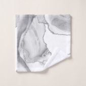 White Gray Silver Glitzer Agate Elegant Badhandtuch Set (Waschlappen)