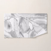 White Gray Silver Glitzer Agate Elegant Badhandtuch Set (Handtuch)