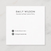 WHITE GRAY TERRAZZO STUD OARRING DISPLAD CARD QUADRATISCHE VISITENKARTE (Rückseite)