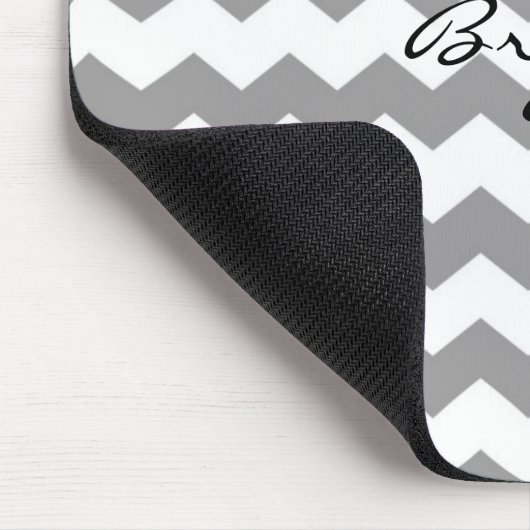 White Gray Zickzack Print Modern Mod Mouse Pad Mousepad (Ecke)