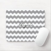 White Gray Zickzack Print Modern Mod Mouse Pad Mousepad (Mit Mouse)