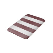 White Grayish Burgundy Red gestreift Badematte (Schrägansicht)
