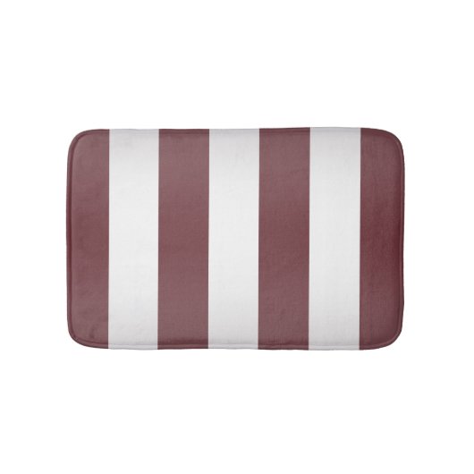 White Grayish Burgundy Red gestreift Badematte (Vorderseite)