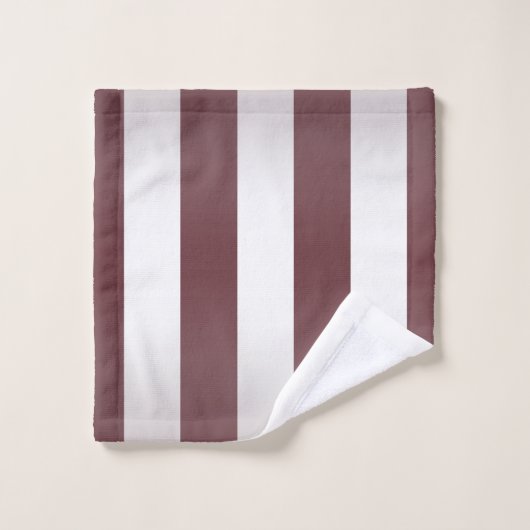 White Grayish Burgundy Red gestreift Badhandtuch Set (Waschlappen)