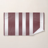 White Grayish Burgundy Red gestreift Badhandtuch Set (Handtuch)