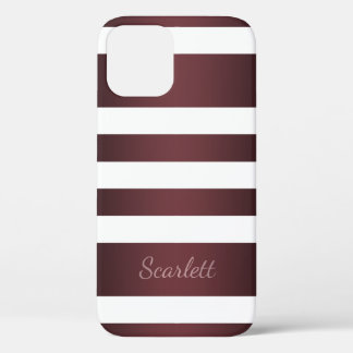 White Grayish Burgundy Red gestreift Case-Mate iPhone Hülle
