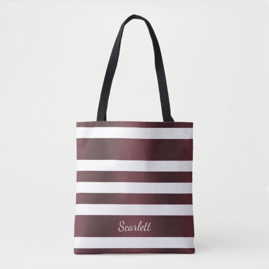 White Grayish Burgundy Red gestreift Tasche (Vorderseite)