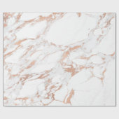 White GrayPink Rose Gold Blush Carrara Marmor Lux Geschenkpapier (Flach)