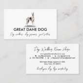 White Great Dane Harlequin Dog Visitenkarte (Vorne/Hinten)