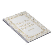 White Great Gatsby Art Deco Gold Hochzeitsplaner Notizblock (Rechte Seite)